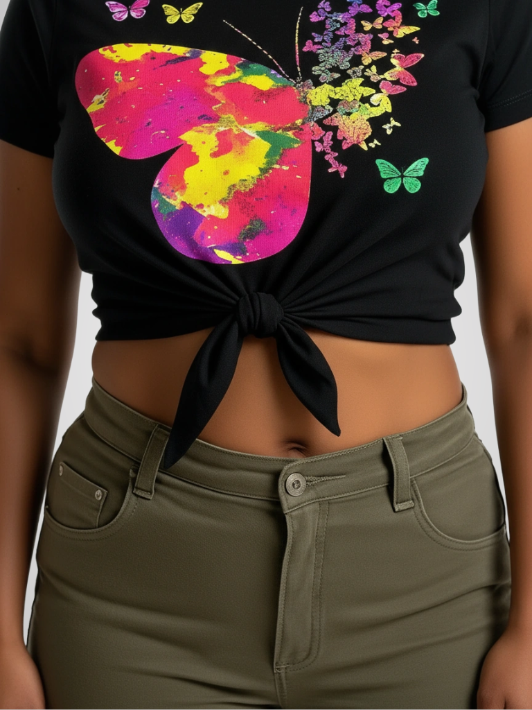 Crop Tee – Rainbow Flight – view 3