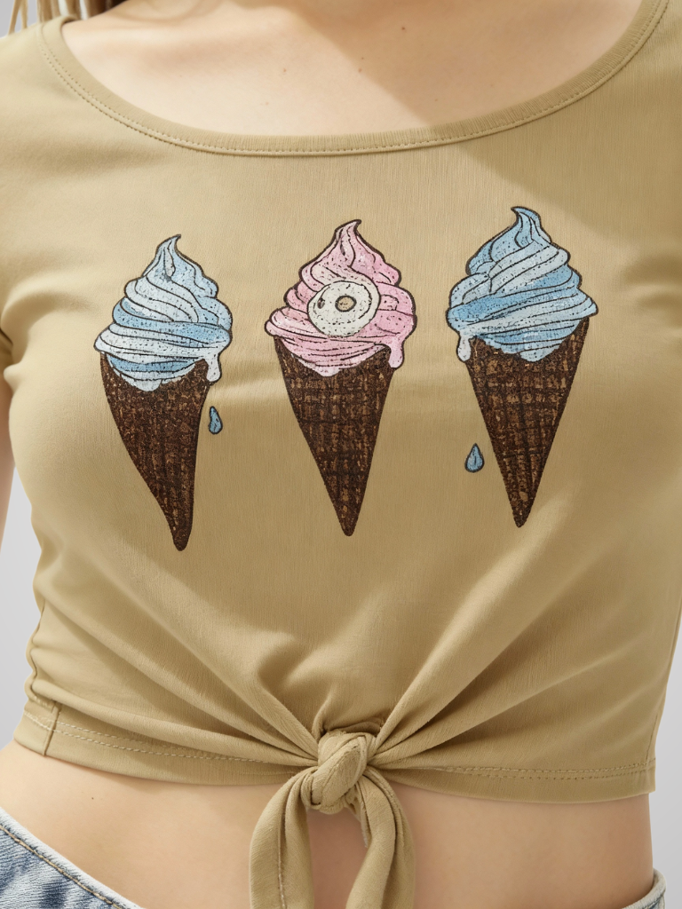 Crop Tee – Sweet Cones – view 3